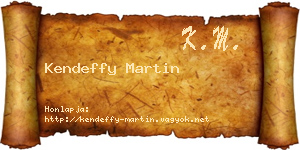 Kendeffy Martin névjegykártya